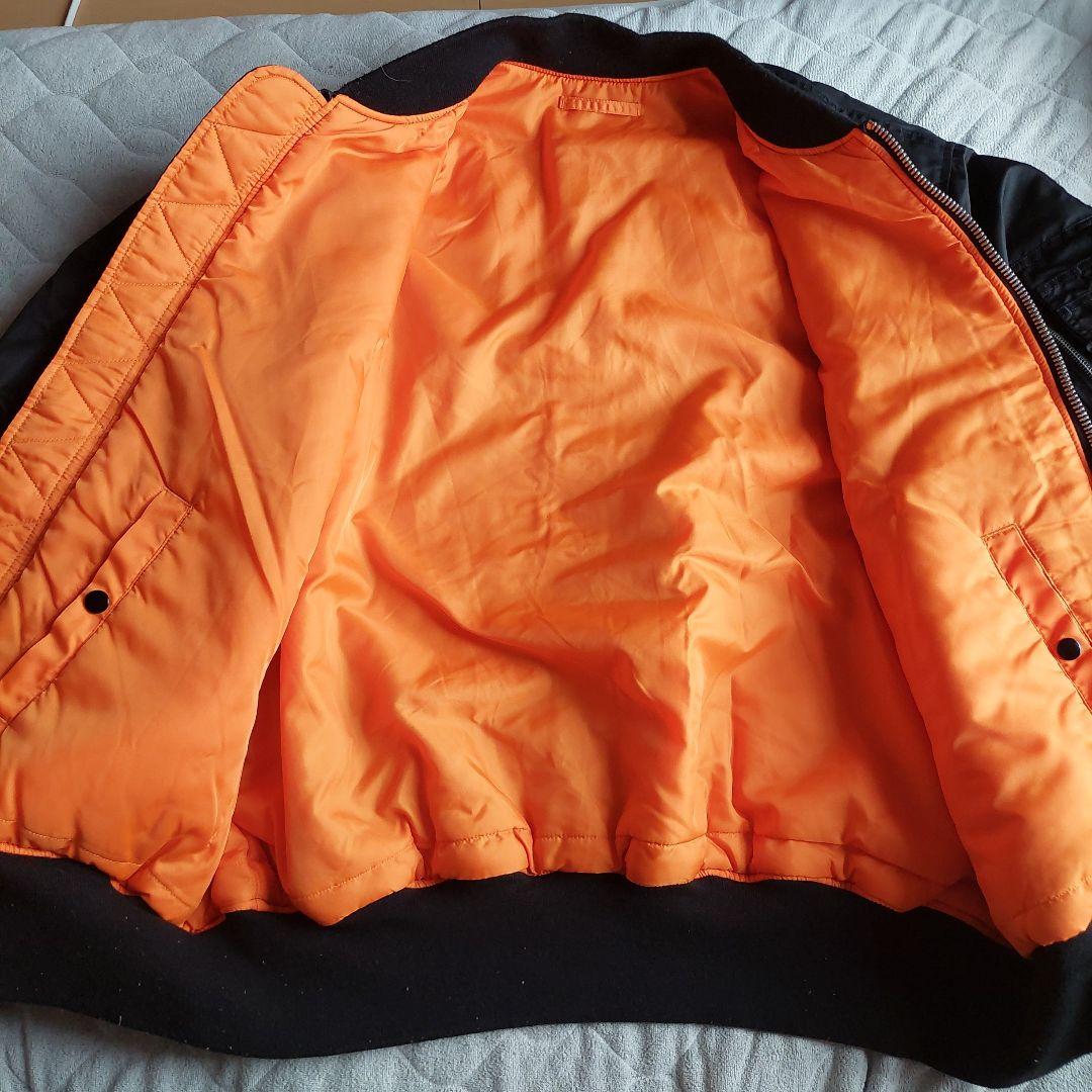 超ビッグシルエット！キングサイズ5L！アルファMA-1フライトジャケット黒