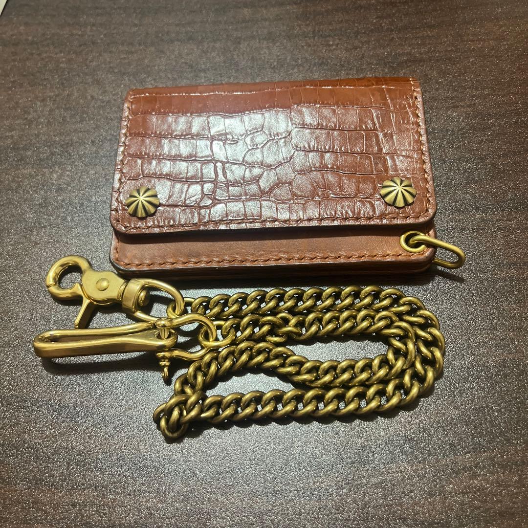トラッカーウォレット クロコ型押し