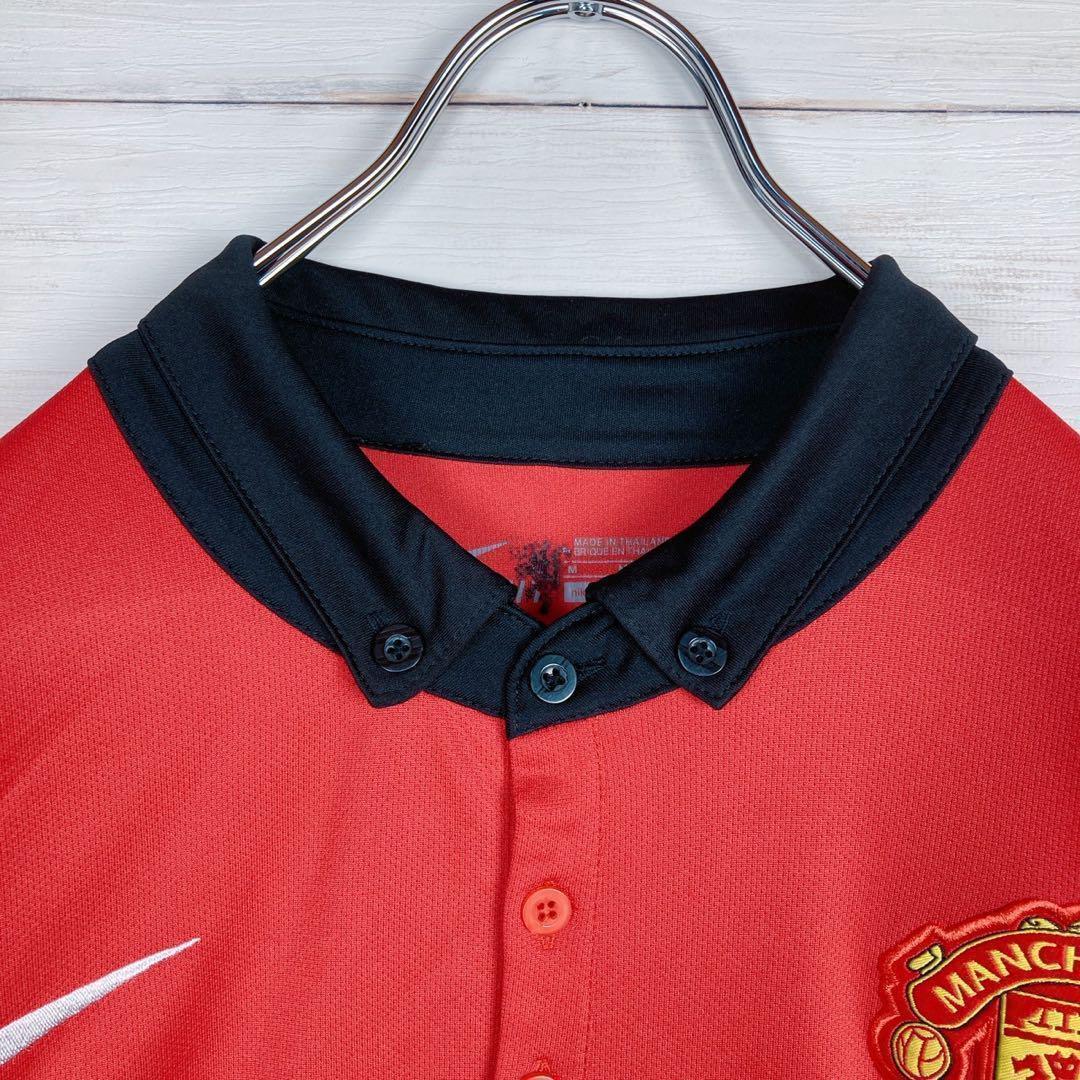 【NIKE】半袖ポロシャツ☆ユニフォーム☆赤☆刺繍☆マンチェスターユナイテッド