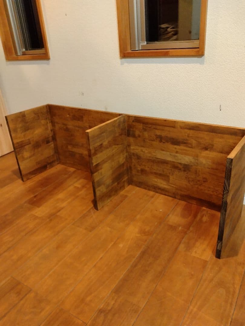 木製　ハンドメイド　オーダー　コの字　ベンチ　水槽台　シェルフ　ワトコオイル