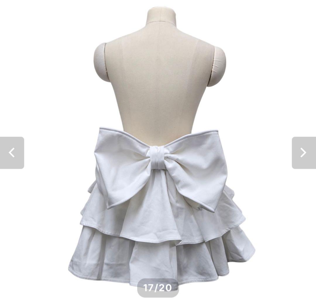 フリルデニムスカート　lilLilly リルリリー　ホワイト