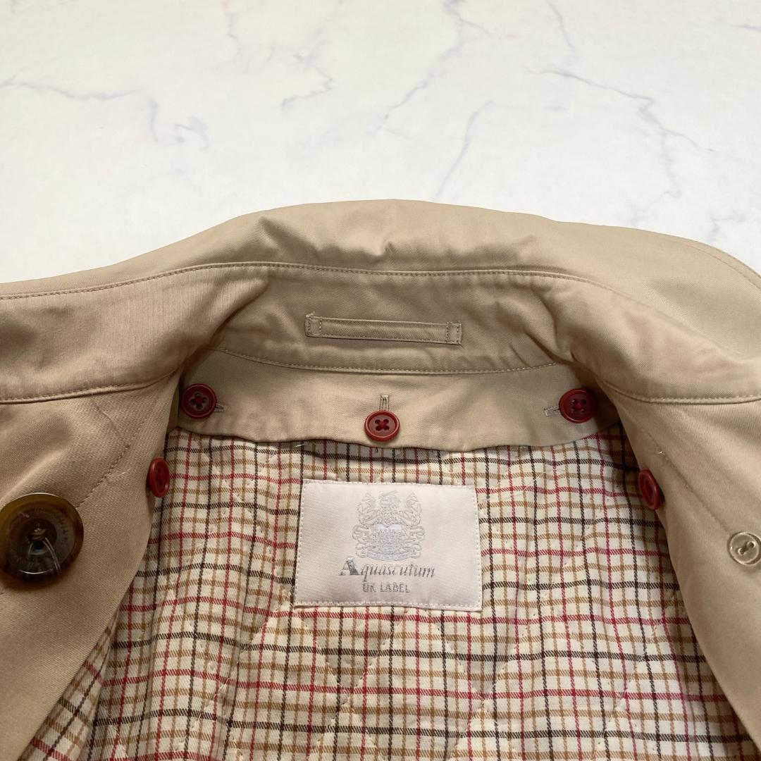 アクアスキュータム トレンチコート キルティングライナー ベージュ 7