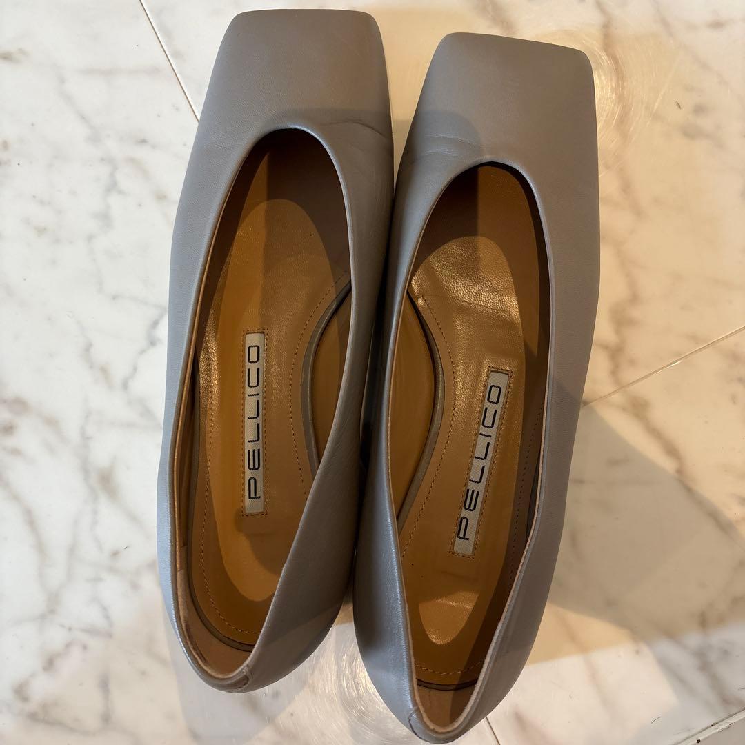 PELLICO スクエアトゥ フラットシューズ　美品！