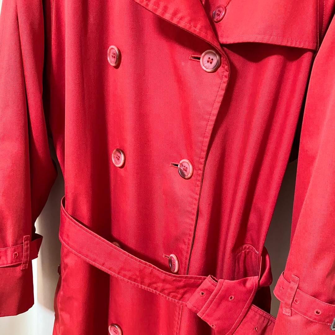 バーバリー トレンチコート ダブル ベルト 8 EXL M レッド ノバチェック