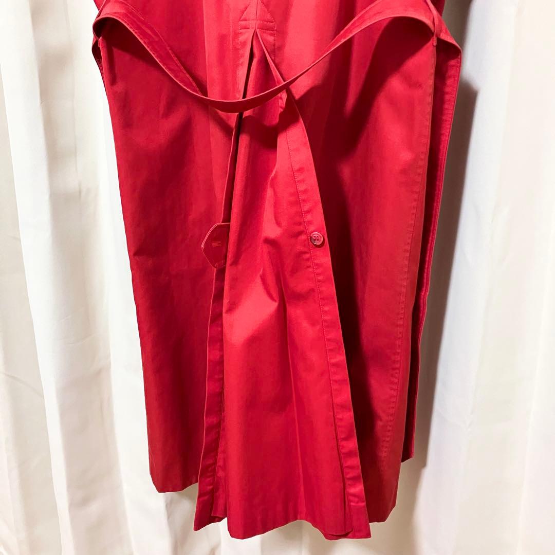 バーバリー トレンチコート ダブル ベルト 8 EXL M レッド ノバチェック