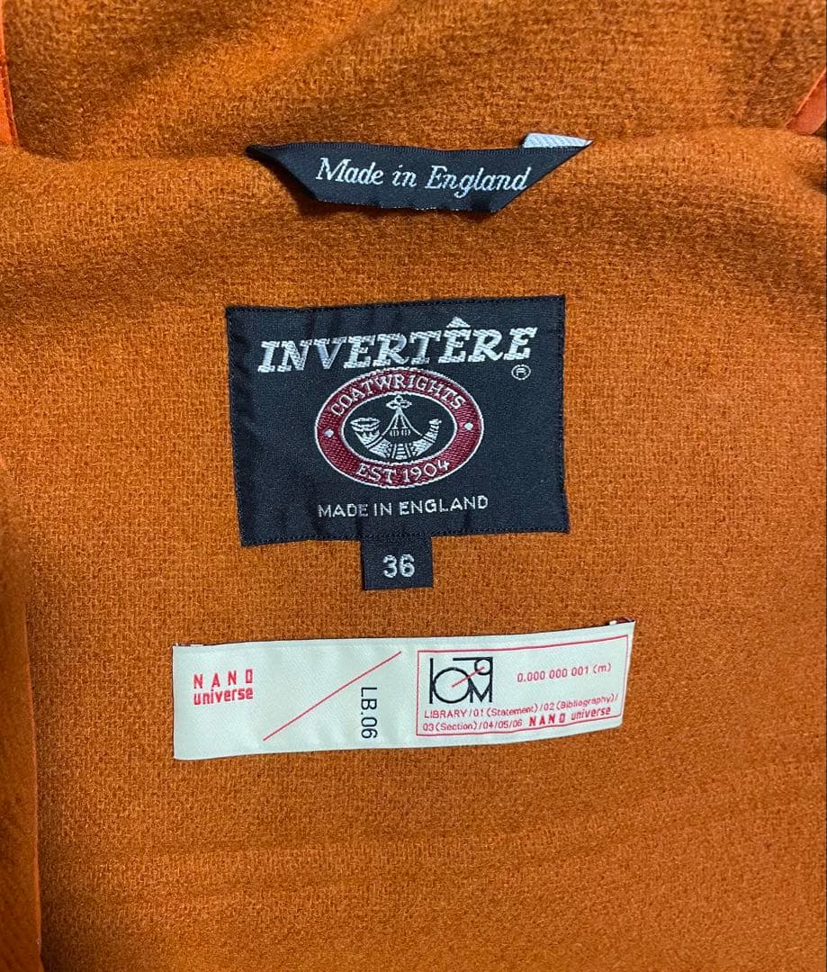 【新品】INVERTERE ダッフルコート ジョシュアエリス オレンジ 36