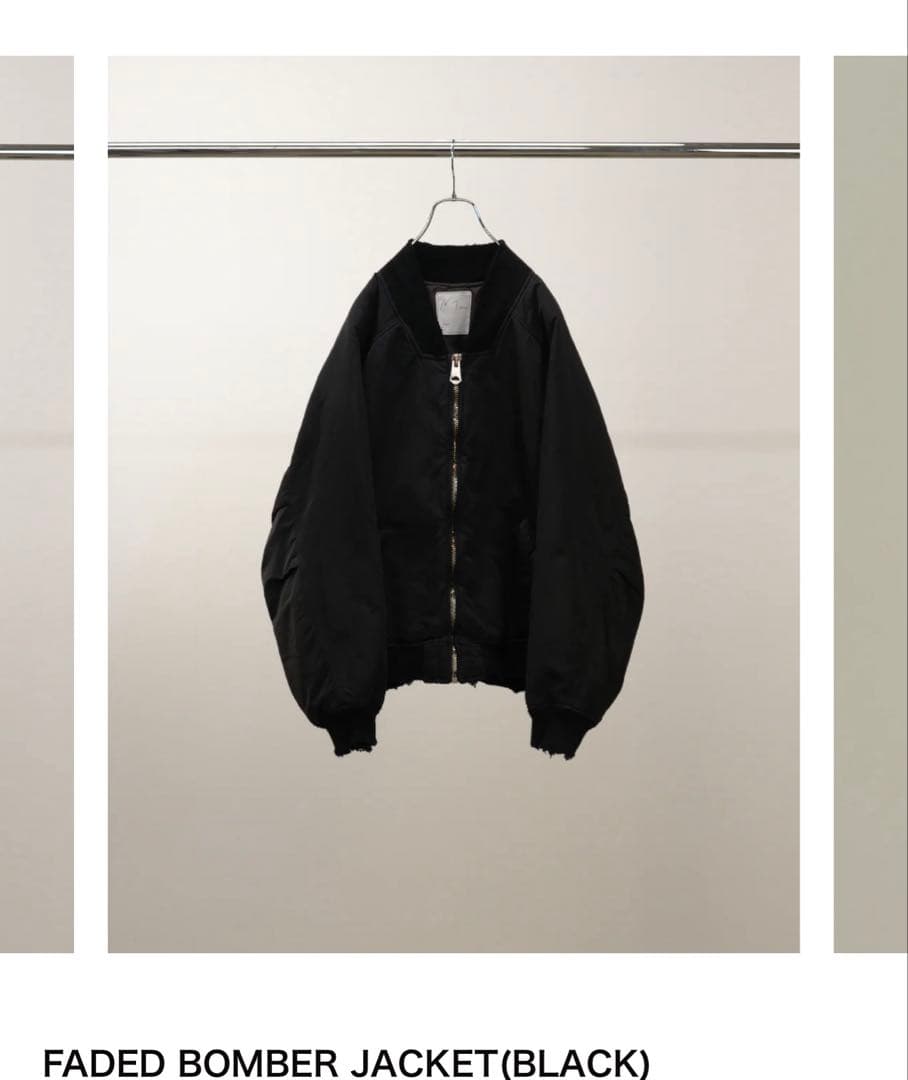 25aw ANCELLM FADED BOMBER JACKET(ブラック)