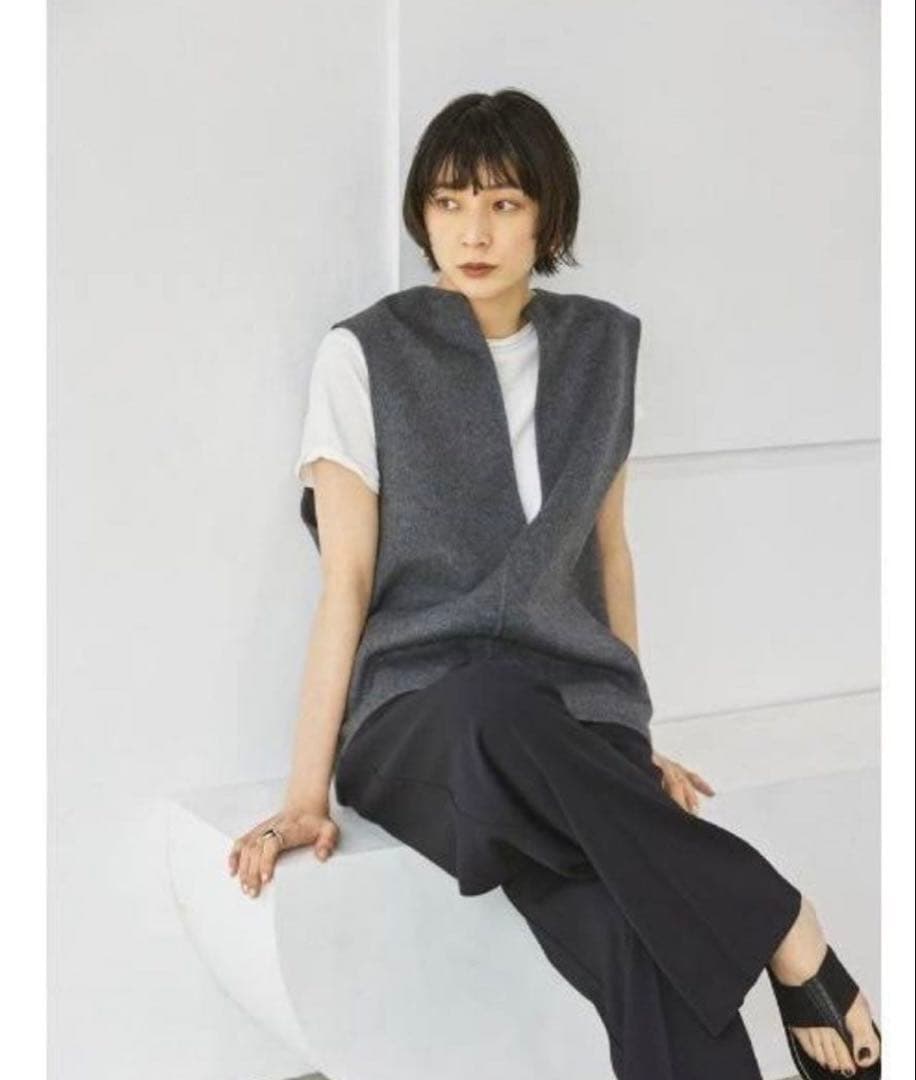 m*.様 TODAYFULトゥデイフル　キーネックウールベスト