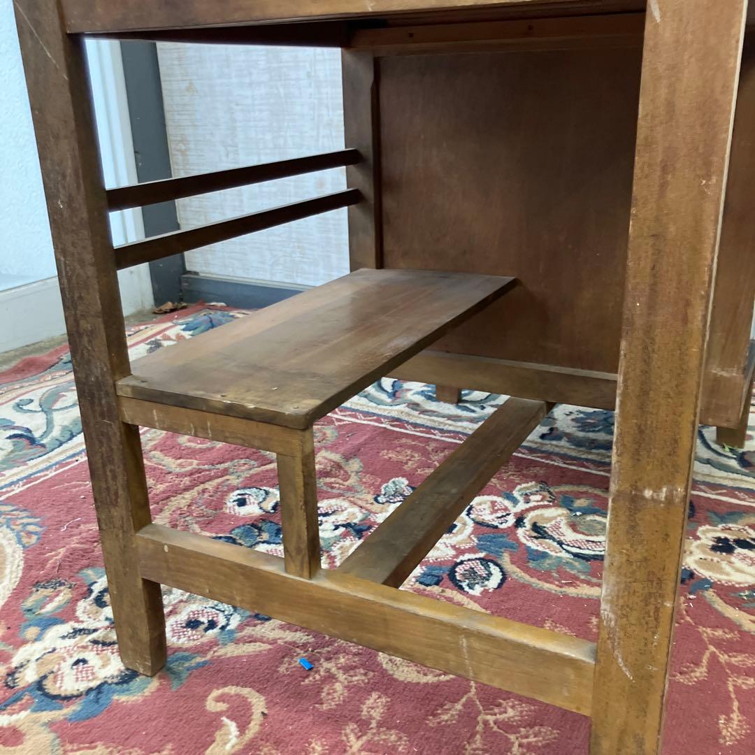 昭和レトロ 古家具 木製 片袖 書斎机 勉強机 文机 古道具古民家 ワークデスク