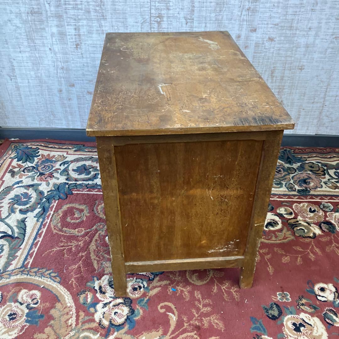 昭和レトロ 古家具 木製 片袖 書斎机 勉強机 文机 古道具古民家 ワークデスク