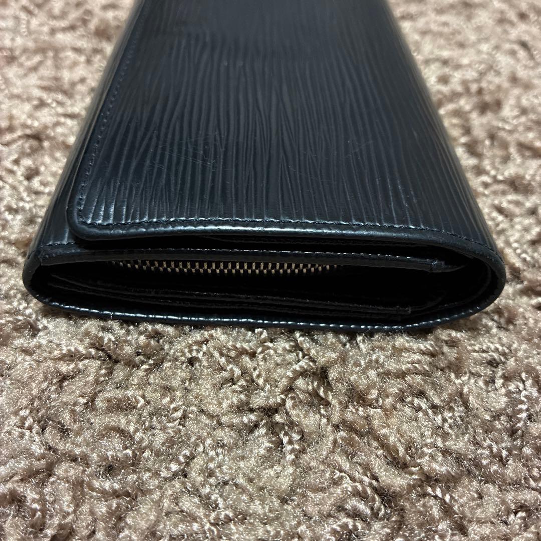 ルイヴィトン LOUIS VUITTON エピ 黒 三つ折り財布 ブラック