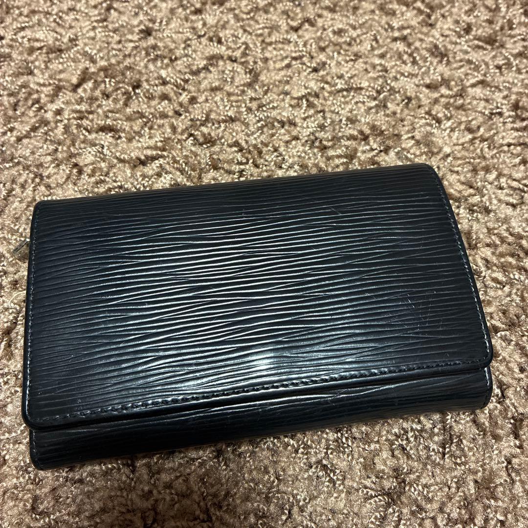 ルイヴィトン LOUIS VUITTON エピ 黒 三つ折り財布 ブラック