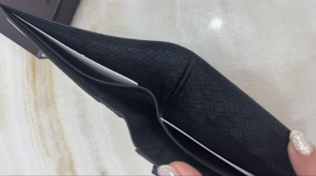 【未使用】 dunhill ダンヒル 二つ折り財布 黒 レザー 財布