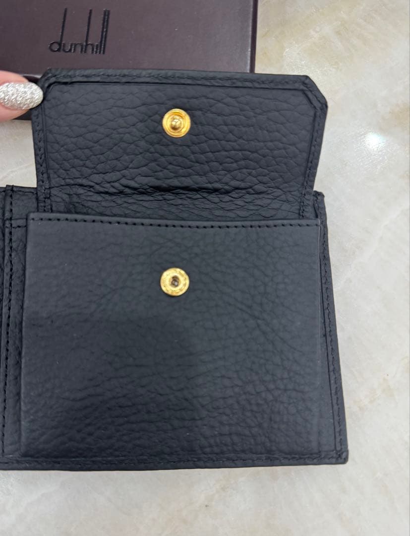 【未使用】 dunhill ダンヒル 二つ折り財布 黒 レザー 財布