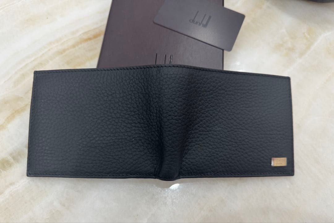【未使用】 dunhill ダンヒル 二つ折り財布 黒 レザー 財布
