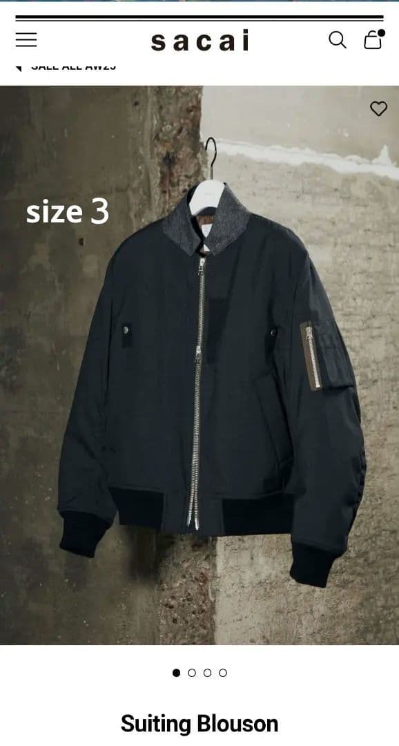 25aw 新品 size3 sacai Suiting Blouson