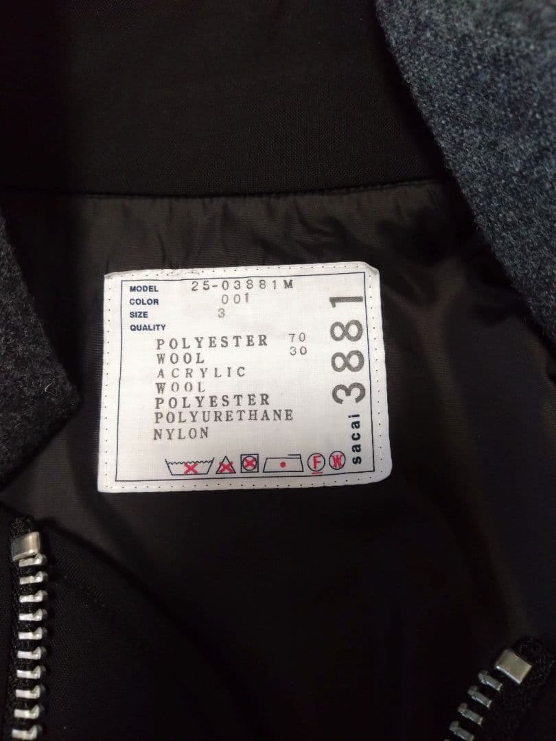 25aw 新品 size3 sacai Suiting Blouson