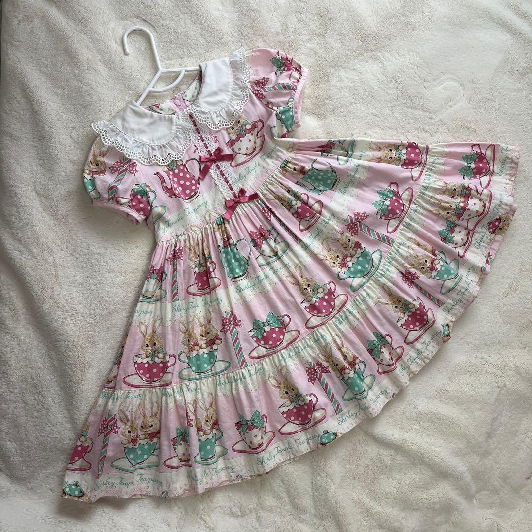 シャーリーテンプル ティーカップうさぎワンピース 110