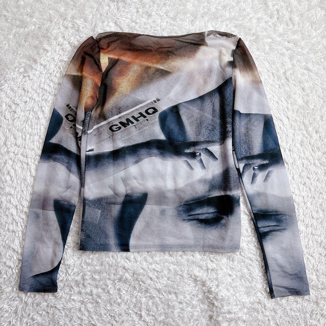 美品 PRANK PROJECT マルチプリント シアーカットソー シースルー