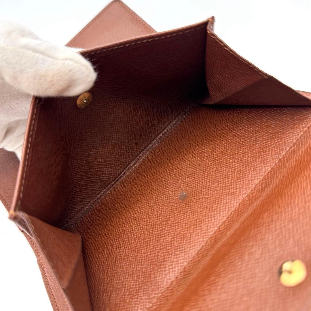 【極美品】ルイヴィトン　モノグラム　エテュイパピエ　三つ折り財布　財布　ブラウン