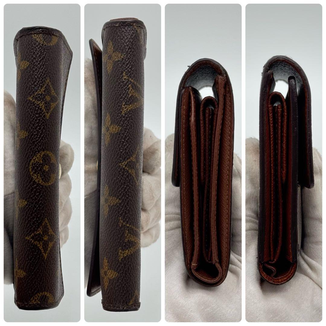 【極美品】ルイヴィトン　モノグラム　エテュイパピエ　三つ折り財布　財布　ブラウン