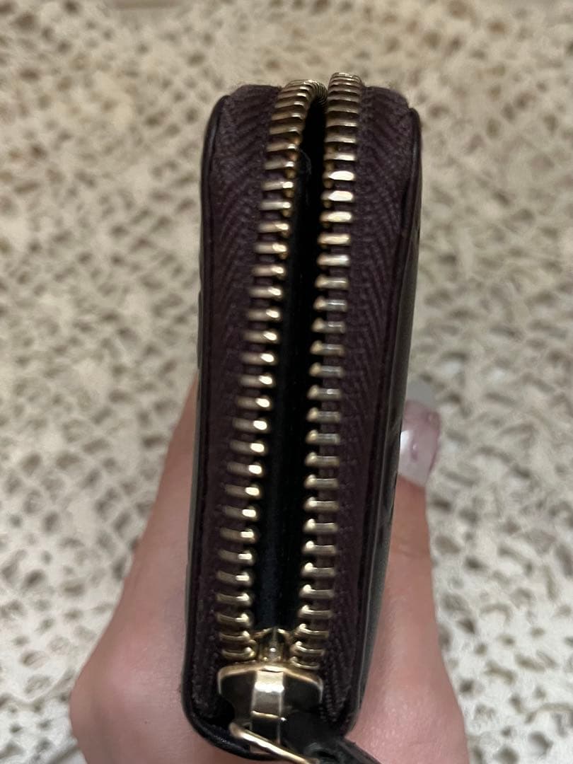 GUCCI グッチシマ GG柄 ジップウォレット 小銭入れ ダークブラウン