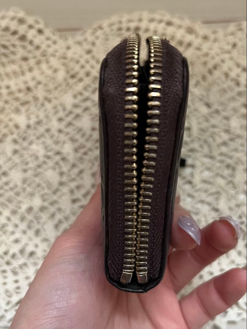 GUCCI グッチシマ GG柄 ジップウォレット 小銭入れ ダークブラウン