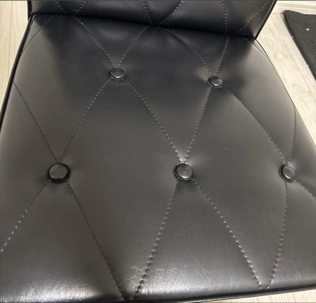 カリモク60 ヴィンテージ 1シーター 椅子 レザー 黒　ダイニングチェア