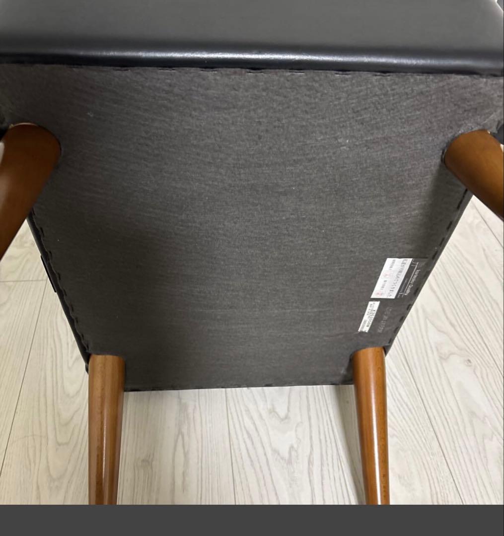 カリモク60 ヴィンテージ 1シーター 椅子 レザー 黒　ダイニングチェア