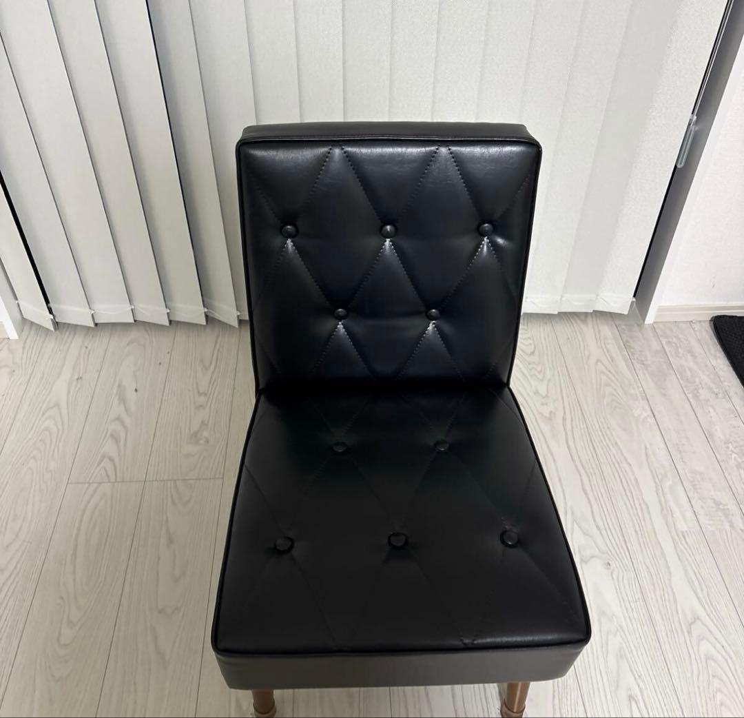 カリモク60 ヴィンテージ 1シーター 椅子 レザー 黒　ダイニングチェア