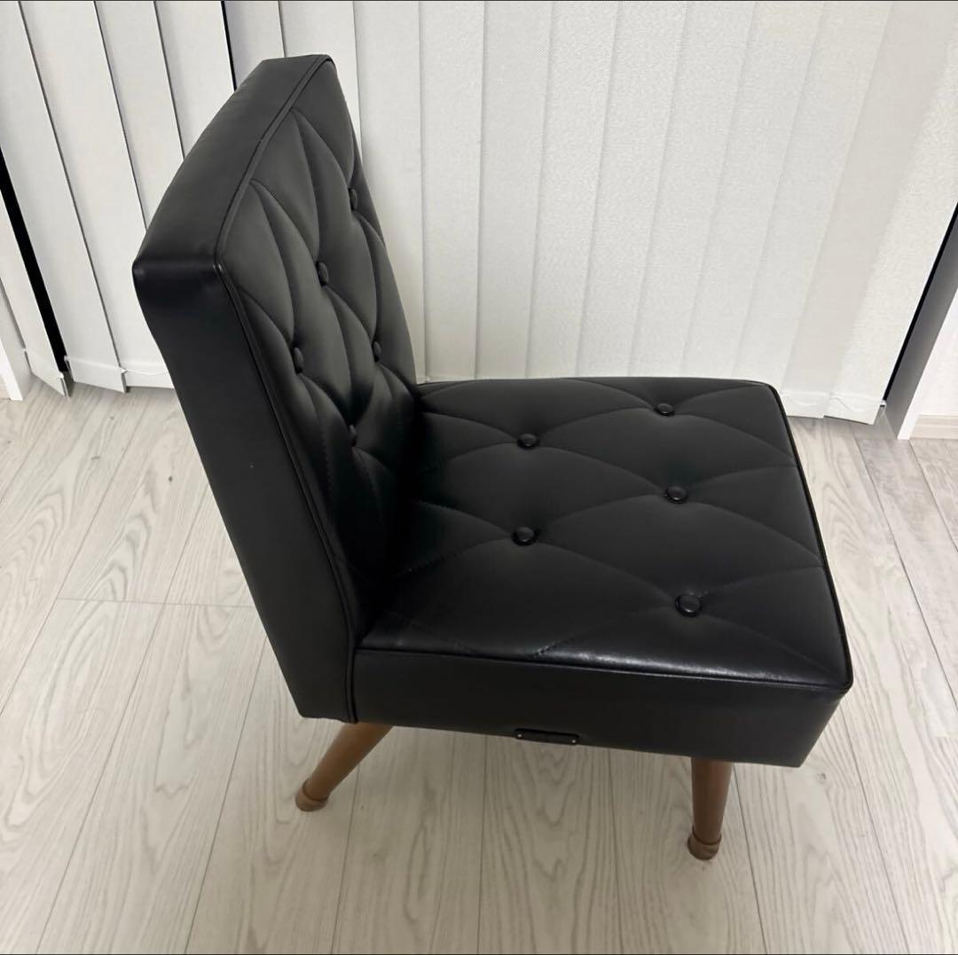 カリモク60 ヴィンテージ 1シーター 椅子 レザー 黒　ダイニングチェア