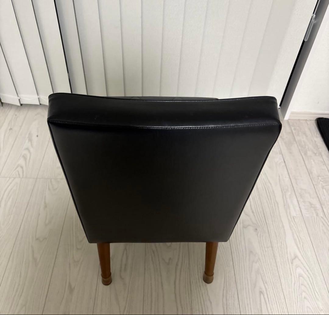 カリモク60 ヴィンテージ 1シーター 椅子 レザー 黒　ダイニングチェア