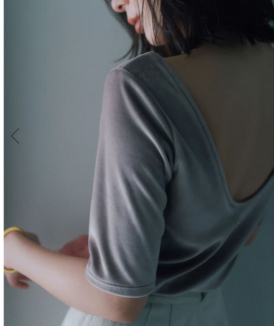 【OUR WACOAL×anuans】カップインベロアトップス　グレーベージュ