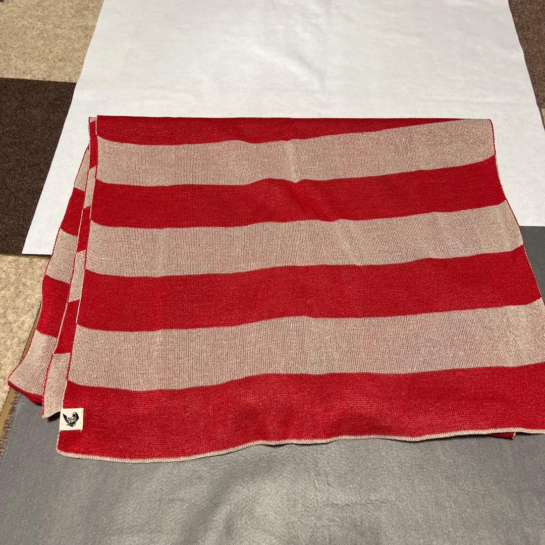 未使用　ヴィヴィアンタム　新品　赤　ベージュ　　ストライプ　マフラー
