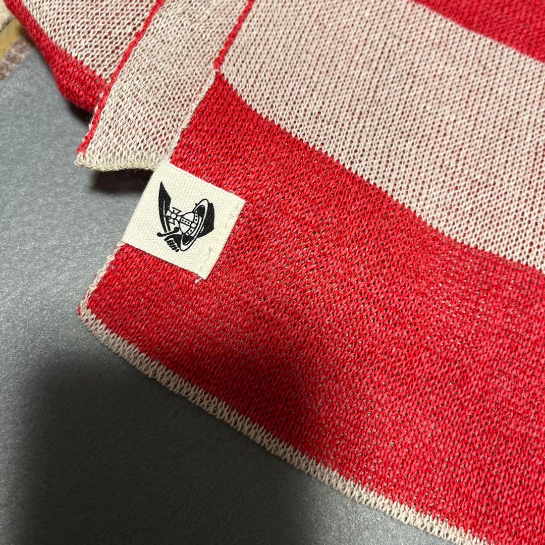 未使用　ヴィヴィアンタム　新品　赤　ベージュ　　ストライプ　マフラー