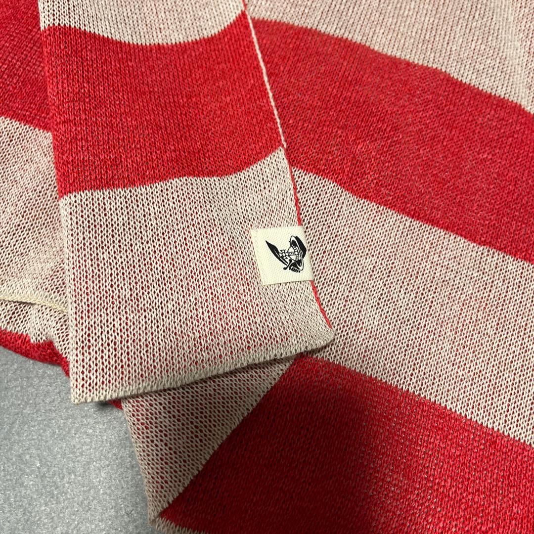 未使用　ヴィヴィアンタム　新品　赤　ベージュ　　ストライプ　マフラー