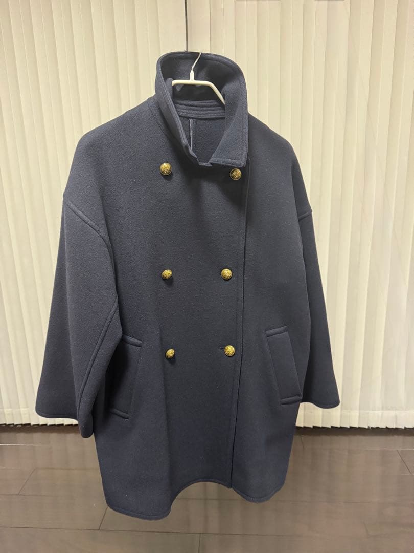 フレームワーク ダブルクロスPコート　ネイビー　M 金ボタン