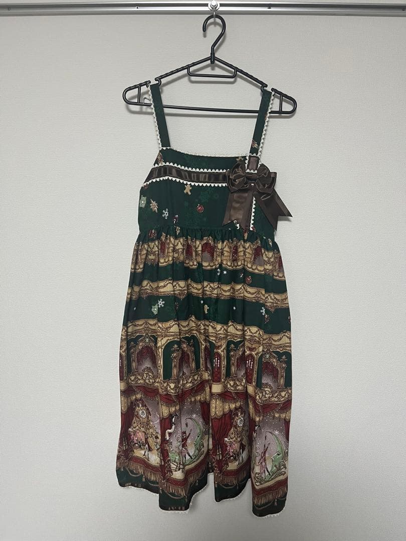 アリパイ　雪降る聖夜の不思議な贈り物柄 ジャンパースカート JSK