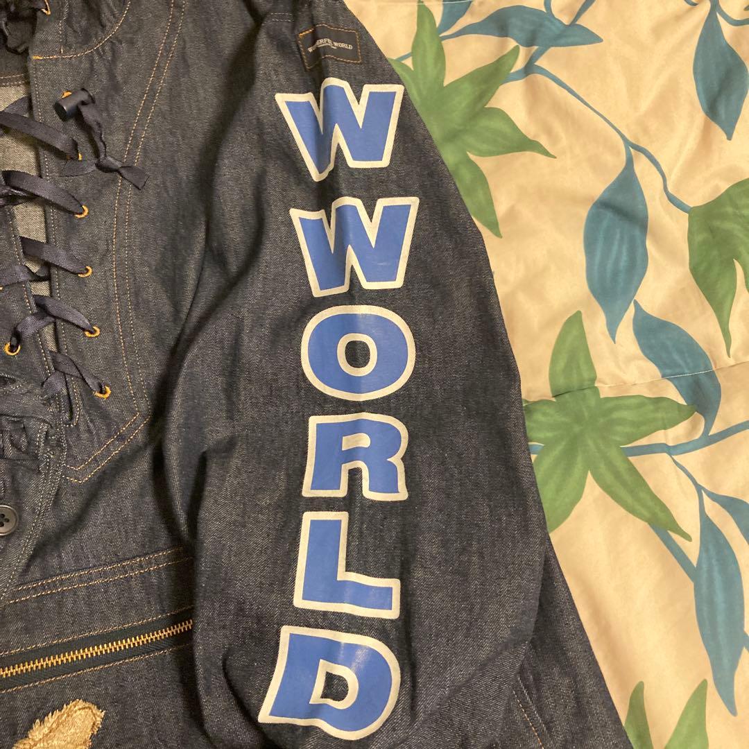 ワンダフルワールド うさぎ刺繍 デニムフーディ ジャケット❁⃘*.゜