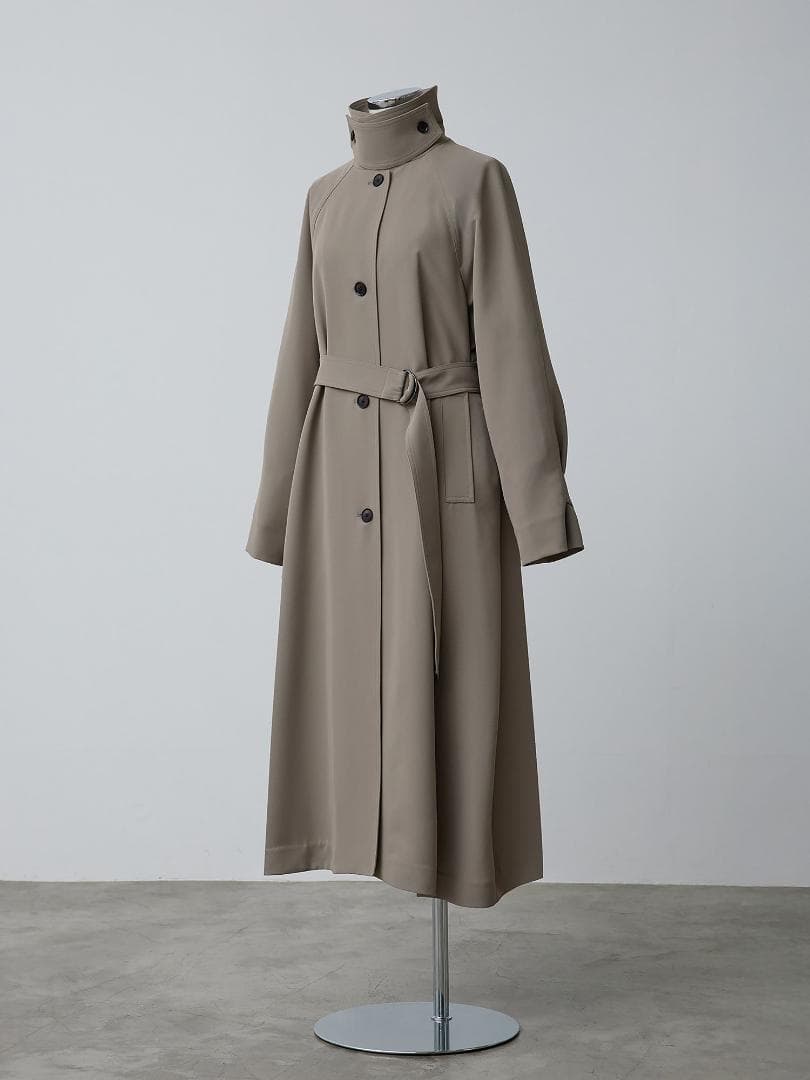 crewre ドレープステンカラーコート olive beige size2