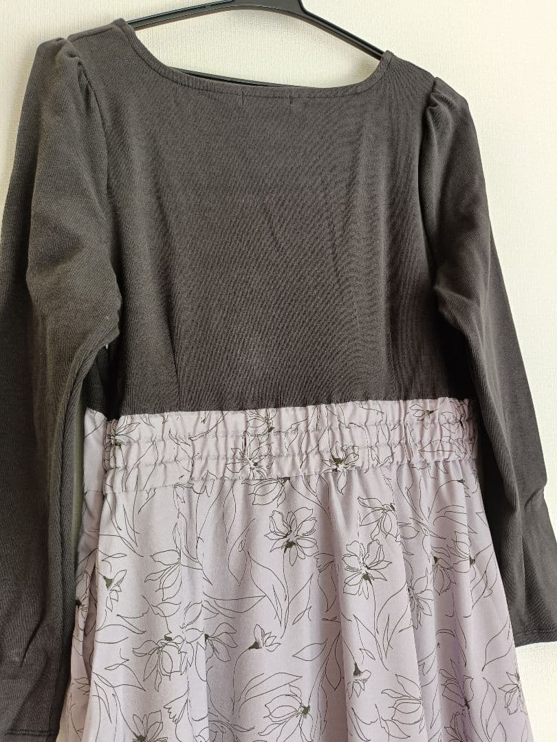 overE　フラワードッキングワンピース25AW 102サイズ　モーブピンク