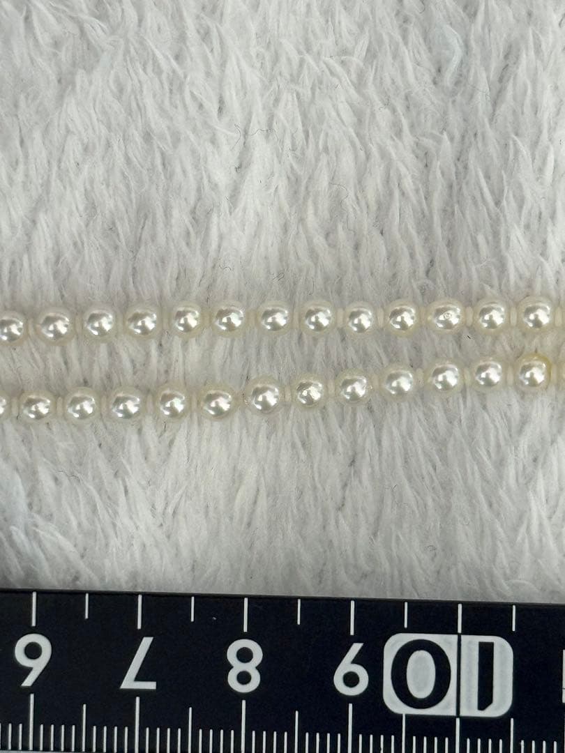 ゴ*️様 美品最強テリアコヤベビーパールネックレス3.5-4mmオーロラロゼシル