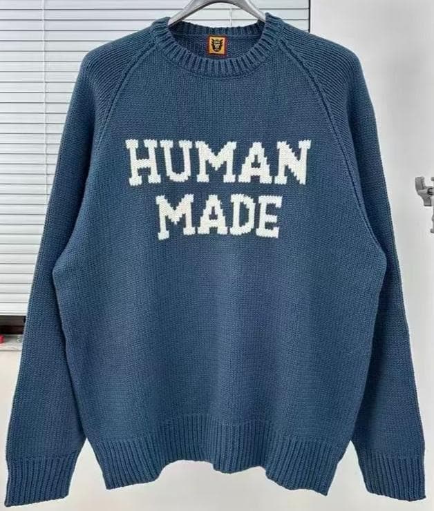 HUMAN MADE ラビット クルーネック ニット セーター ネイビー