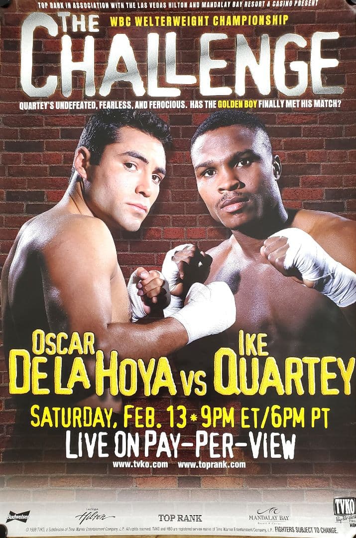 ボクシング　ポスター　オスカー・デラホーヤvsアイク・クォーティ　当時物