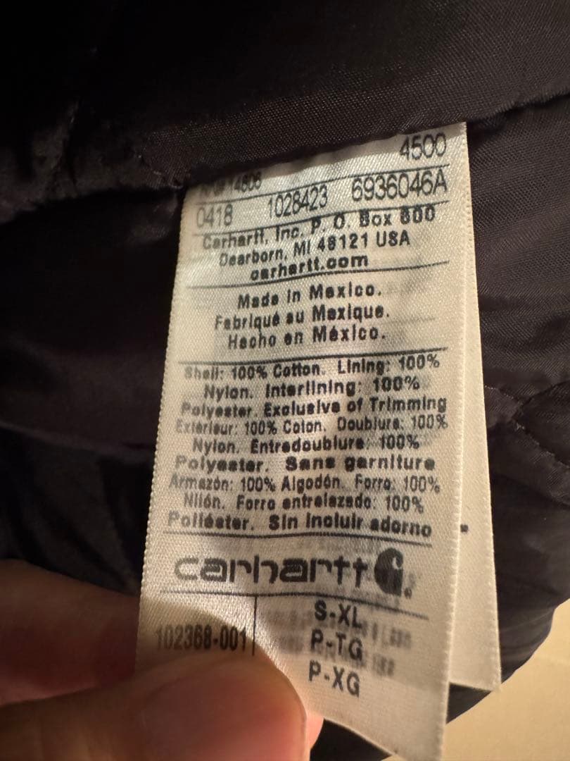 カーハート　ダックチョアコート　Sサイズ　別売フード付き