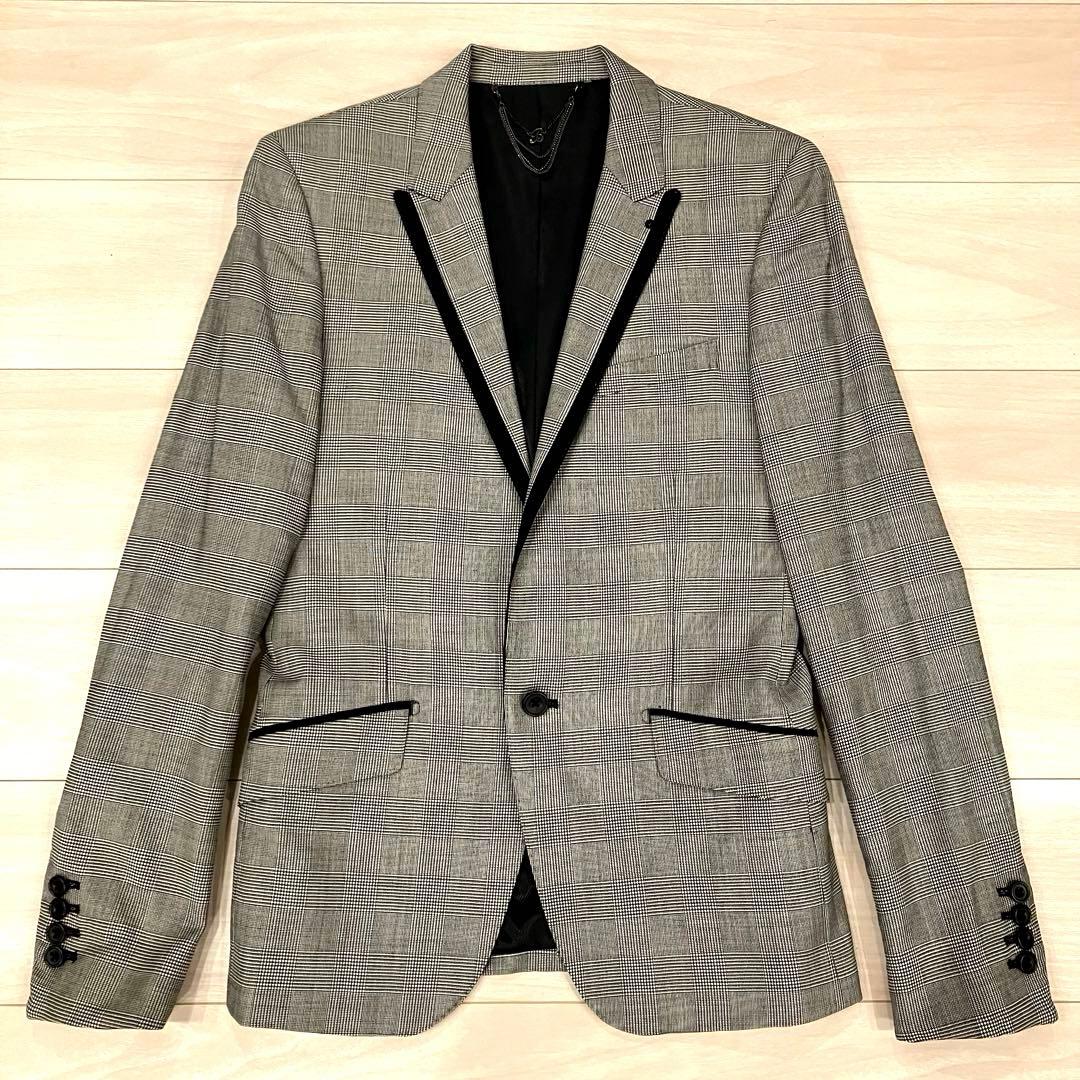 極美品✨ BUFFALO BOBS セットアップ チェーンロゴ チェック 絹 M