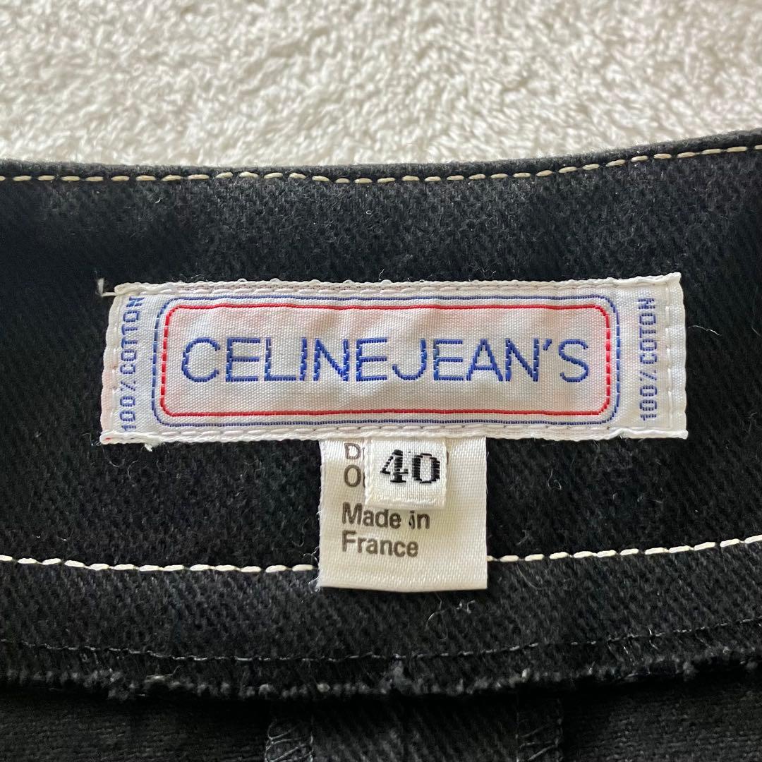 ★美品★セリーヌ　デニムワンピース　40 トリオンフ　金ボタン　エンブレム　刺繍