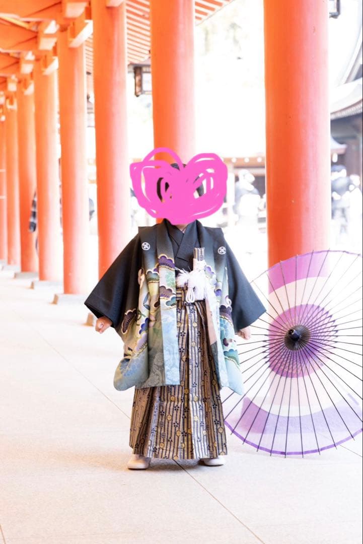 七五三 R.KIKUCHI 5歳男の子 羽織袴セット（緑色） 110cm