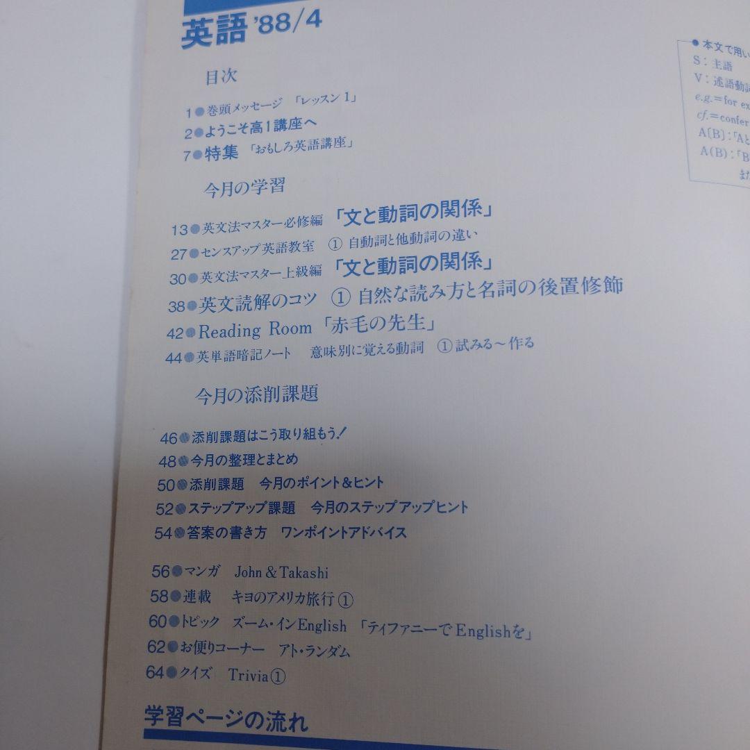 進研ゼミ 高１英語 マンスリーアプローチ 1988年4月～11月号8冊