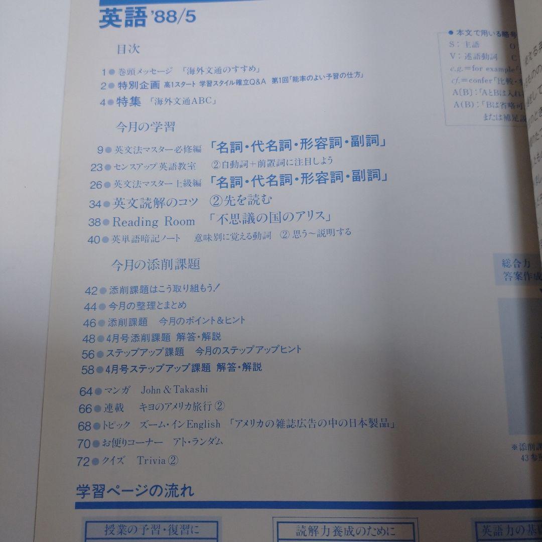 進研ゼミ 高１英語 マンスリーアプローチ 1988年4月～11月号8冊